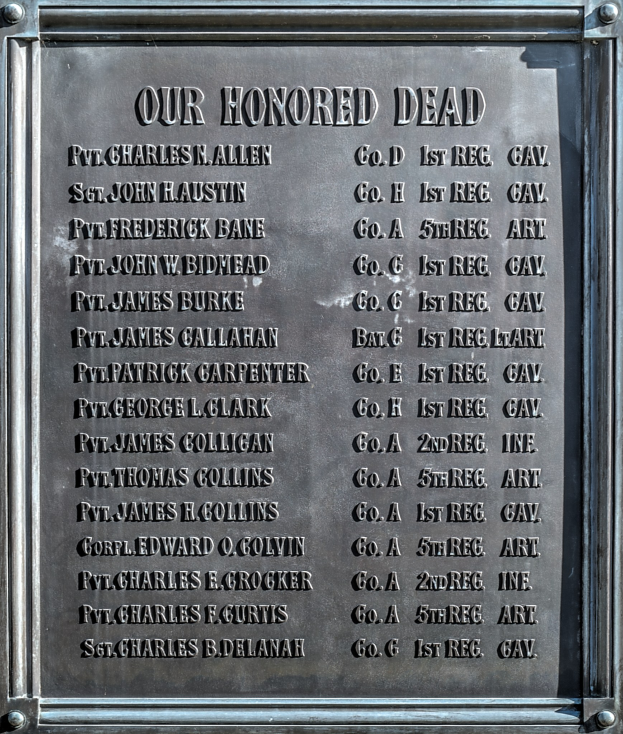 Gedenktafel an einem Gebäude mit der Inschrift "Unseren Ehrenvollen" aus Metall.