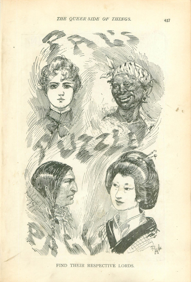 Das Cover eines alten Buches mit dem Titel "Die queere Seite der Dinge" mit vier illustrierten Frauenköpfen.