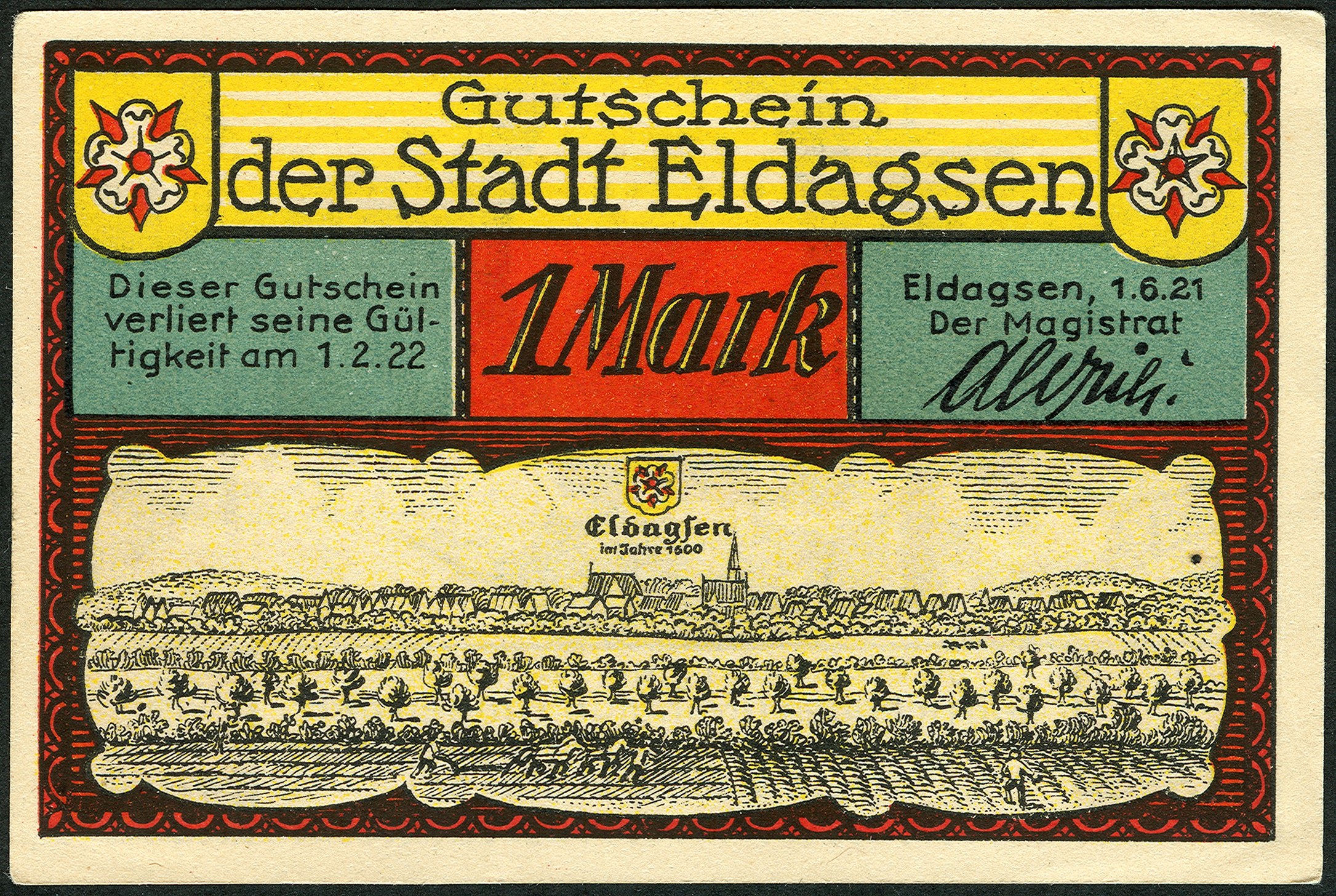 Alte deutsche Zigarettenkarte mit einer Feldszene und beschreibendem Text.