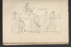 Ein Buchumschlag mit einer leuchtenden Illustration einer Gruppe tanzender Frauen in energischen, synchronisierten Posen.