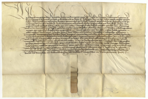 Ein gelbliches, altes Stück Papier mit schwarzer Handschrift, ein Schreiben des deutschen Staates, das die Freigabe eines Gesuchs für den Tod eines Mannes anfordert.