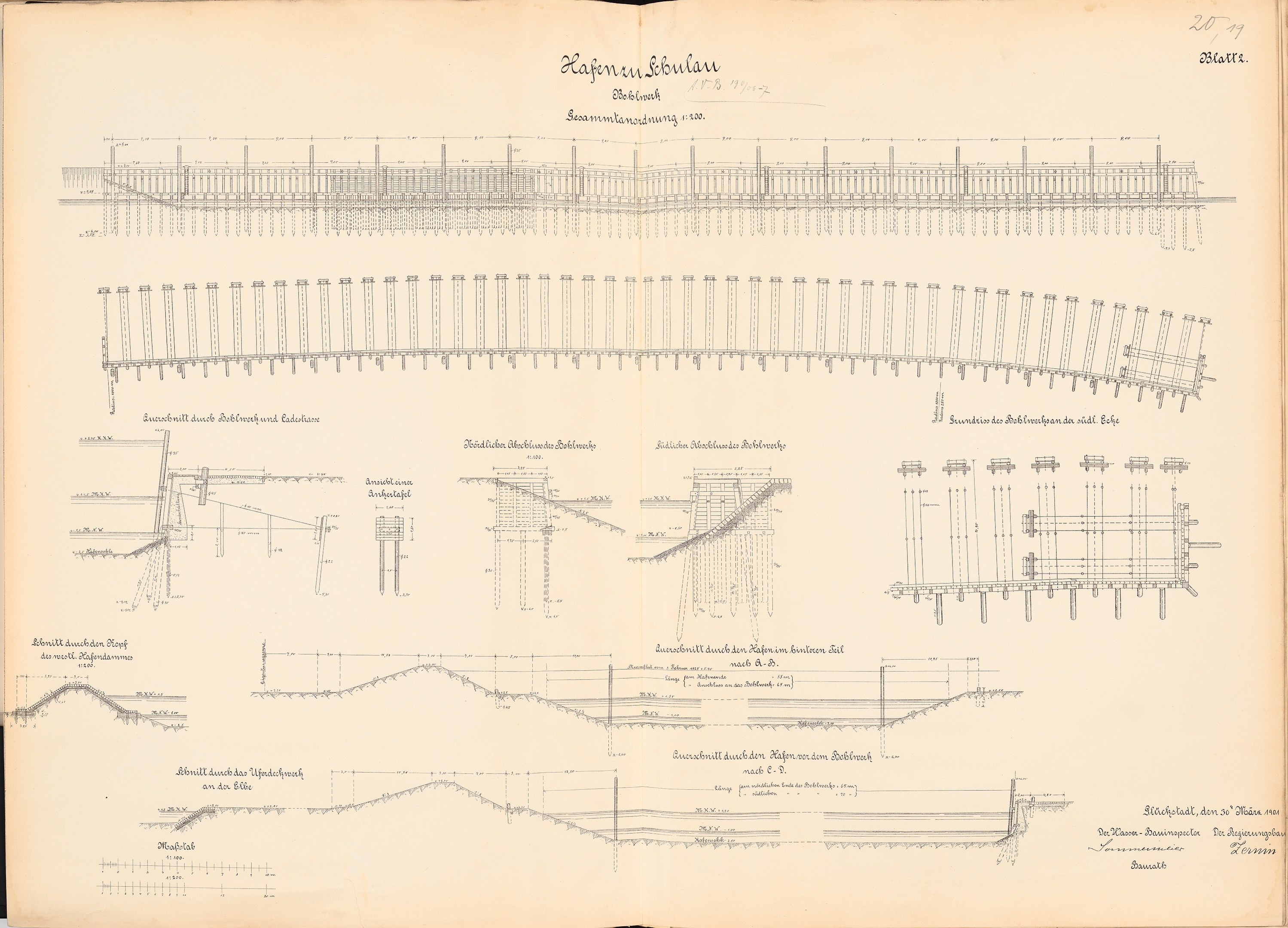 Offenes Buch mit detaillierten Zeichnungen und Texten eines Eisenbahnsystems, einschließlich einer Eisenbahnschienen-Illustration.