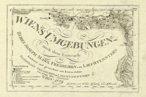 Alte detaillierte Karte von Wien, Deutschland, mit Textanmerkungen, die Städte, Ortschaften, geografische Merkmale, Bevölkerung, Straßen und Sehenswürdigkeiten zeigen.