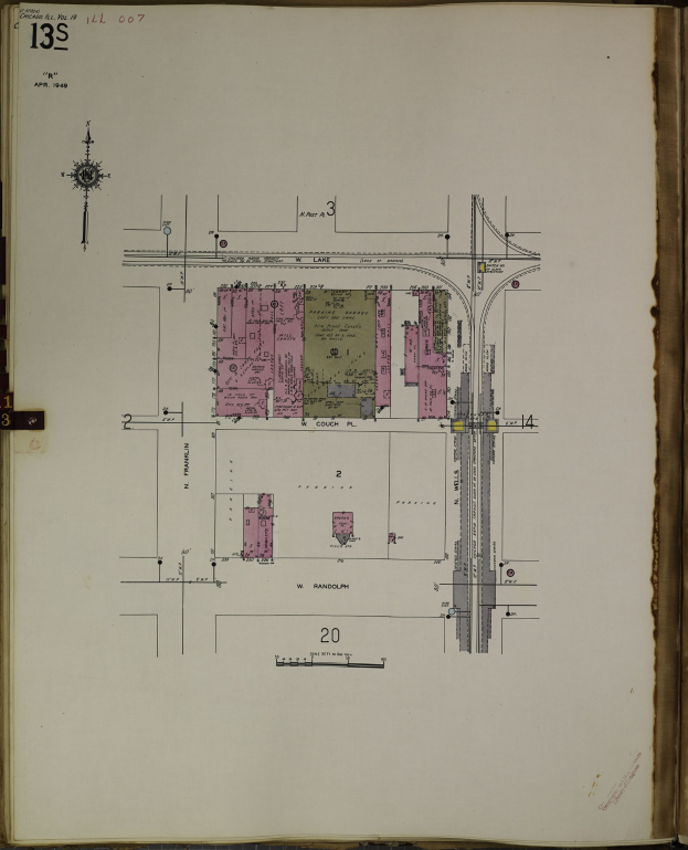 Offenes Buch mit detaillierter Stadtkarten-Illustration und umgebendem Textplan.